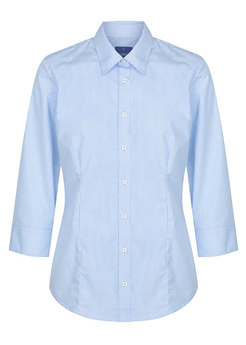 Westgarth Micro Gingham 3/4 Sleeve Shirt - Ladies