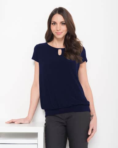 keyhole neck banded top