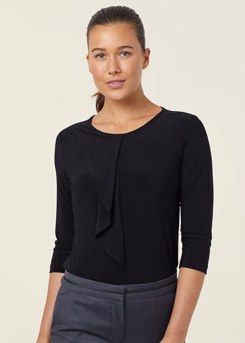 Round Neck Top with Drape Detail